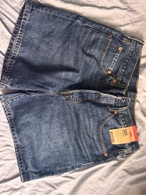 Levi's Blue Denim Jean Shorts - 501 Styling
